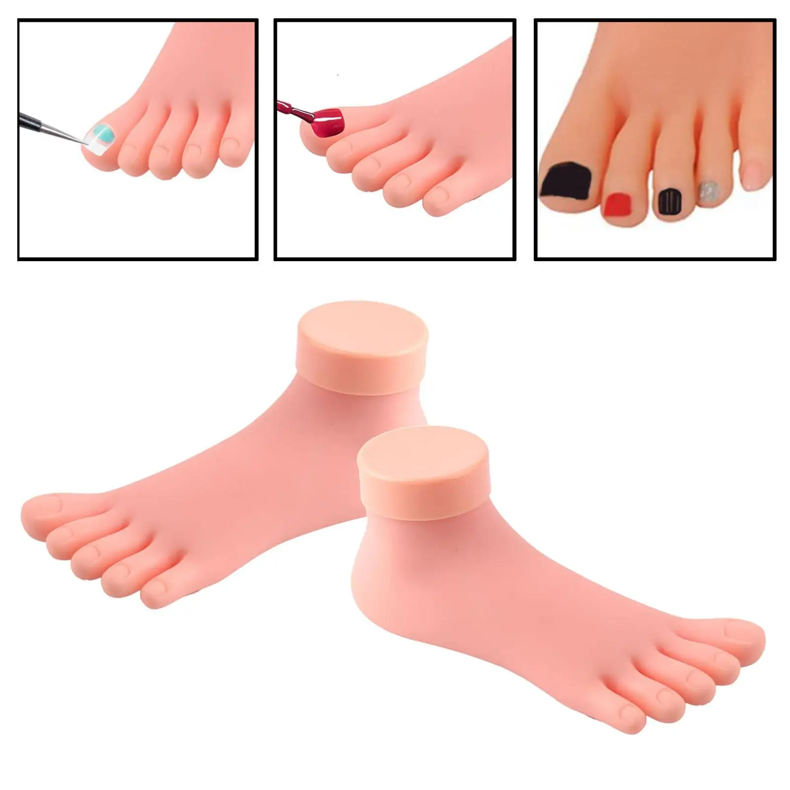 Practice Fake Foot Model Nail Art Training Flexible Soft Professional Accessories