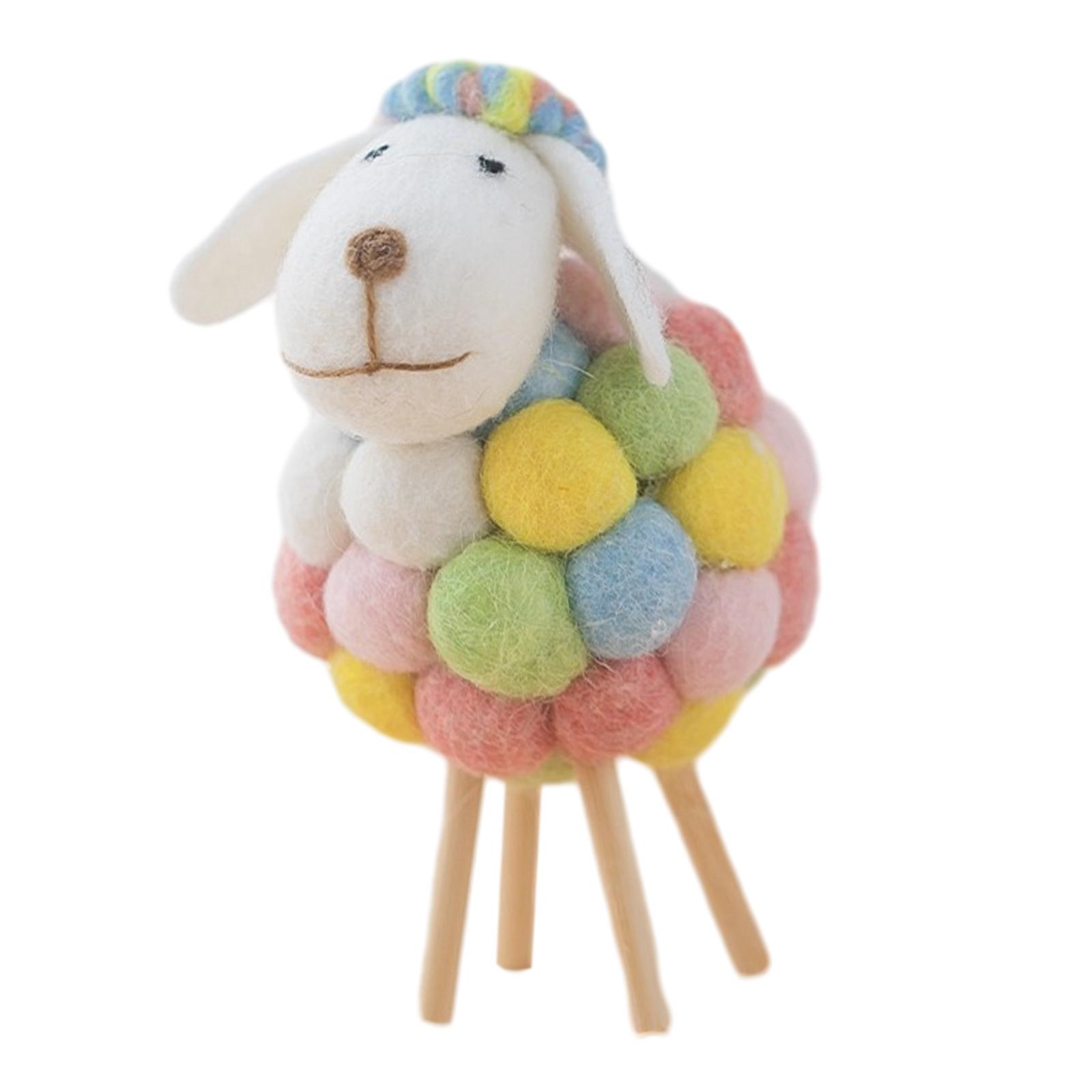 Felt Sheep Lamb Figurine Table Ornament Farm Animal Figurine for Kids Room