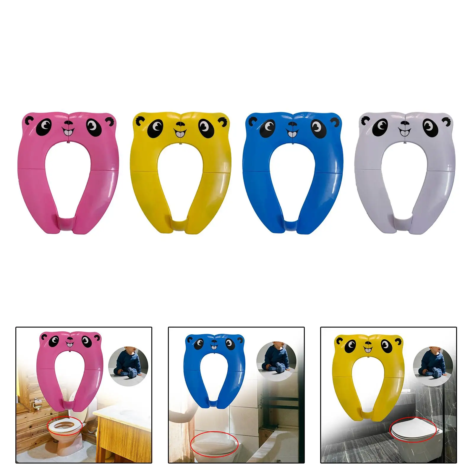 Foldable Travel Potty Seat Non Slip Toilet Pad with Splash Guard for Household Children