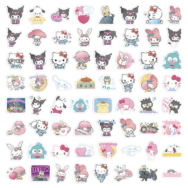 10/30/63pcs Anime Kuromi Posters Stickers Kawaii Sanrio Cartoon