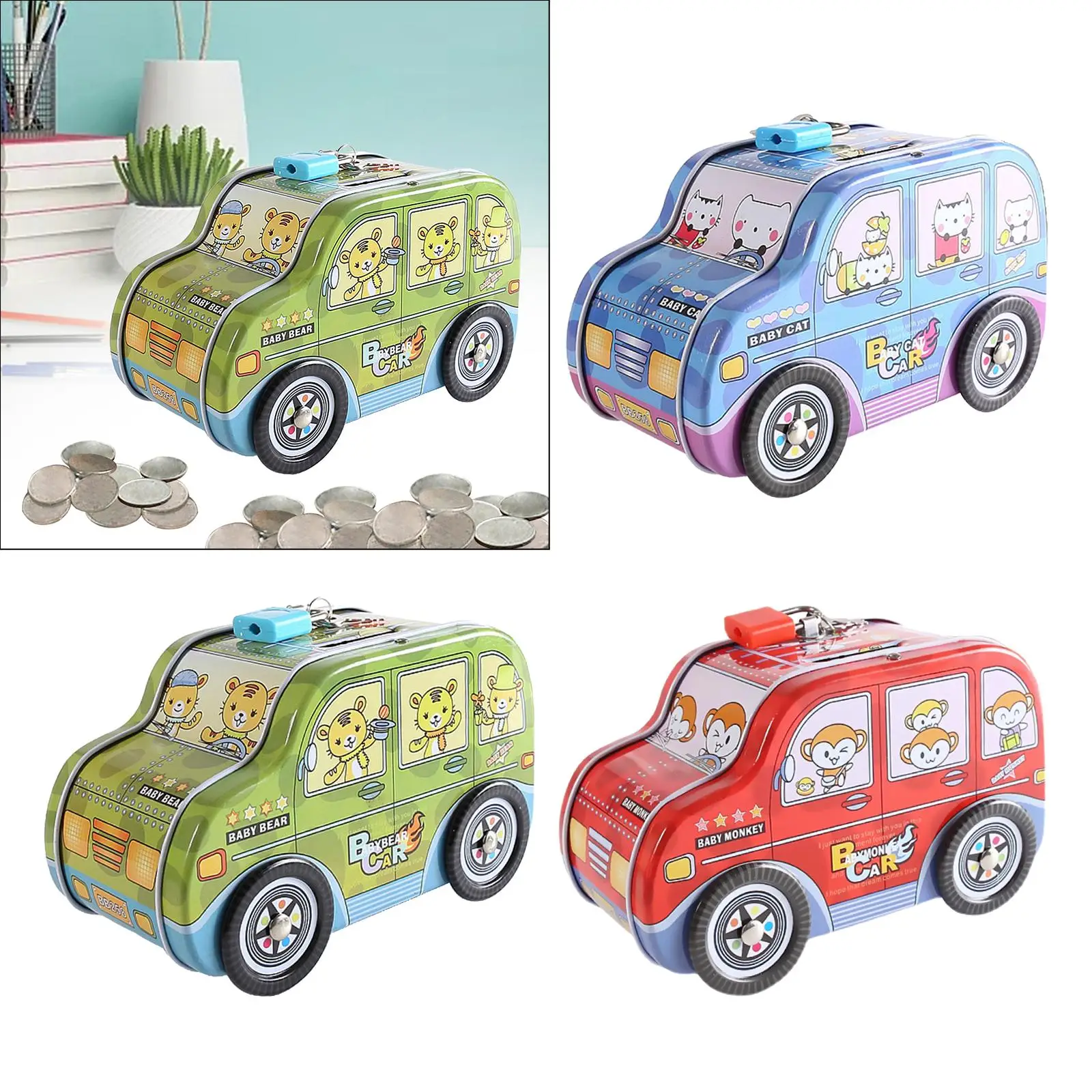 cars money Saving Box Tabletop Decoration Piggy Bank for Home Bedroom Desktop