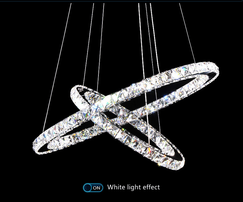 Nordic Luxury K9 Crystal Ring Led Chandelier Creative Pendant Lamps Living Room Restaurant Bedroom Modern Home Lighting Decor