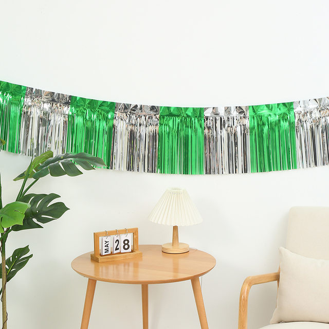 New Foil Fringe Metallic Tinsel Wall Hanging Backdrop Banner for