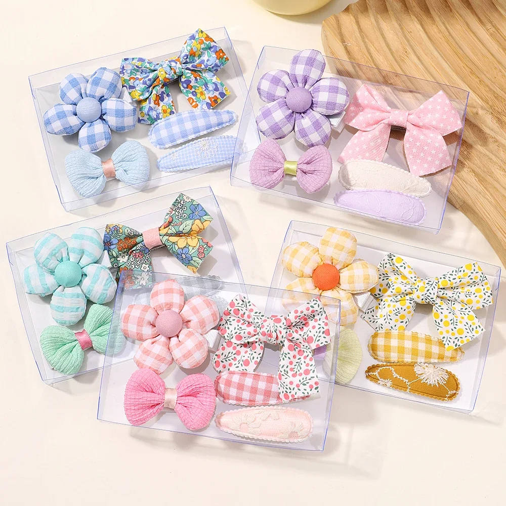 5/7 stücke Mini Baby Mädchen Haars pange niedlichen Blumen bogen Hase Prinzessin Haarnadel für Kleinkind Mädchen schöne Knall Seite Clip Haar Zubehör – Detail 6
