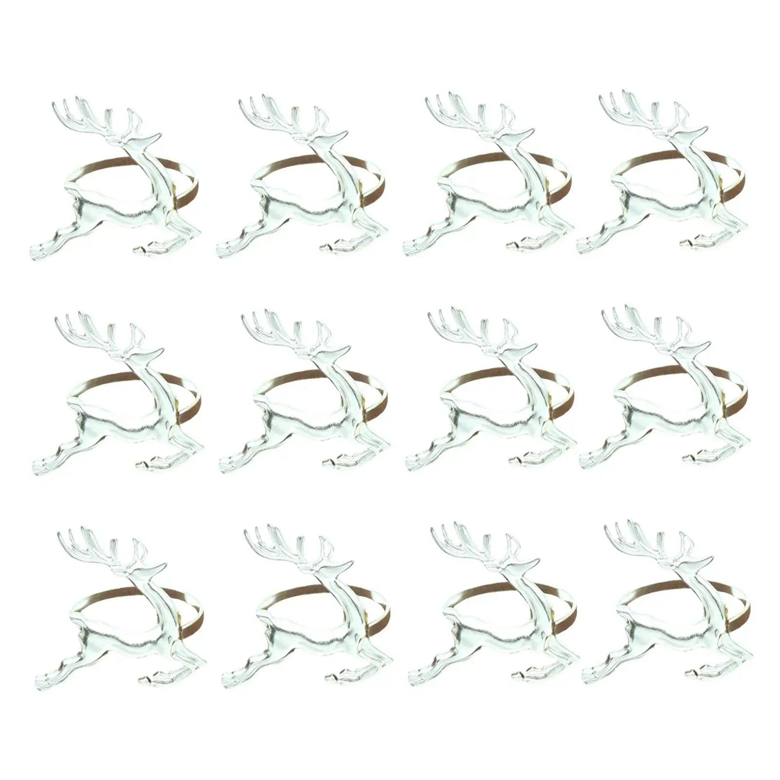 12x Elk Napkin Rings Dining Table Ornament Napkin Ring Holders Napkin Buckles