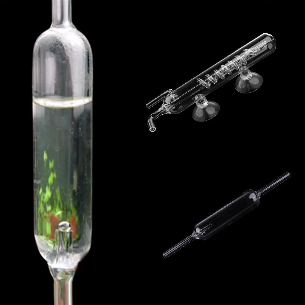 Transparent Aquarium Planted Tank CO2 Diffuser Bubble Counter with Suction Cup