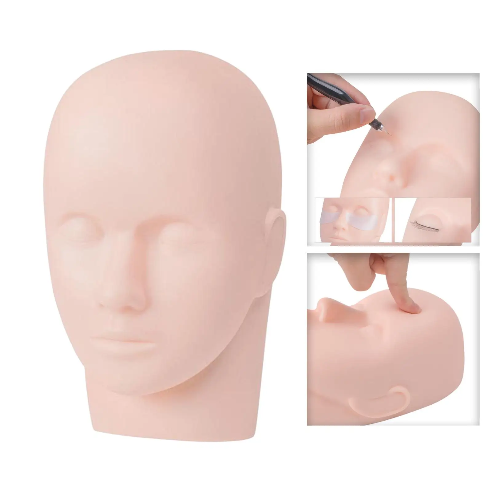 Eyelash Mannequin Head Silicone for Eyelash Extensions Beginner Beauty Salon