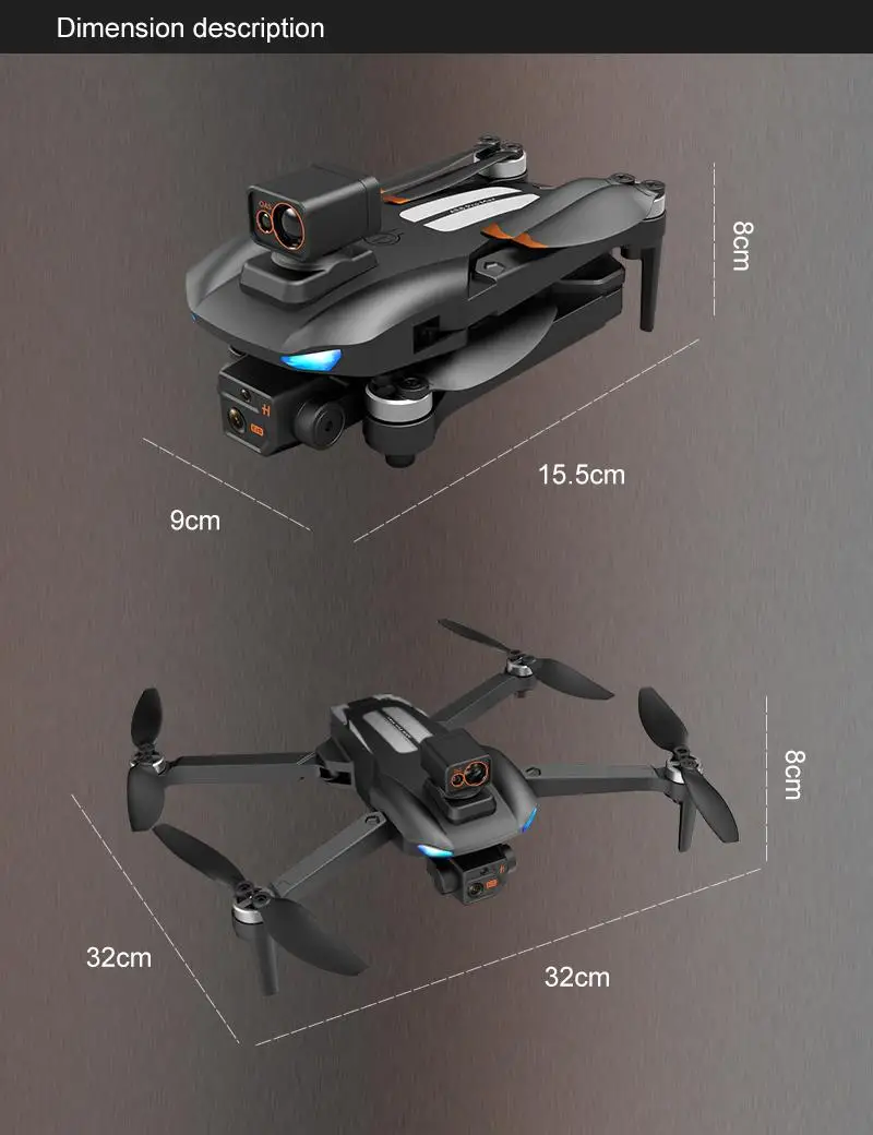 AE8 Pro Max Obstacle Avoidance Drone GPS Positioning Drone Brushless Motor Quadcopter 8K HD Aerial Photography RC Airplane Toy