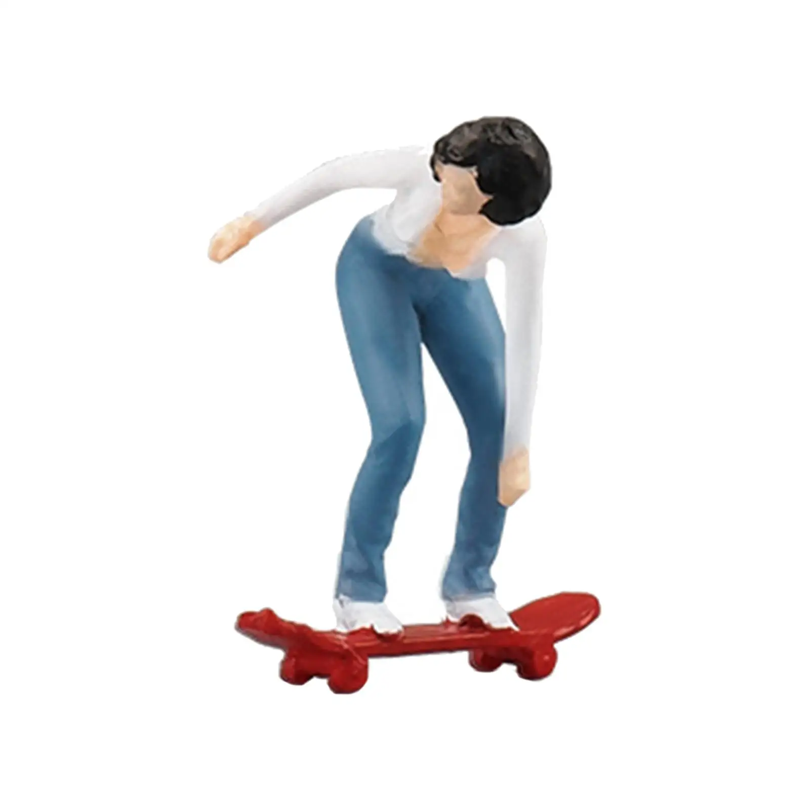 Miniature Figure Diorama Model Doll Toy Skateboard Women for Park Collections Model Building Kits