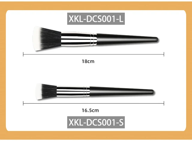 Wooden Handle Makeup Brush Double Layer Bionic Nylon Soft Fiber Hair Flat  Head Stipple Brush,for Girl Cosmetic Beauty Tool - AliExpress