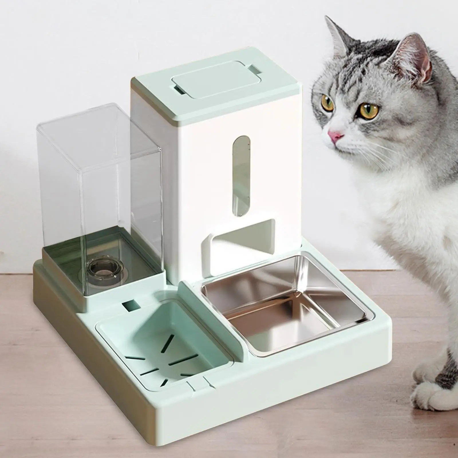 Cat Feeding Bowl and Water Dispenser Pet Feeder Cats Dog Water and Food Feeder for Medium Pet Dogs Small Animals Cats Puppy