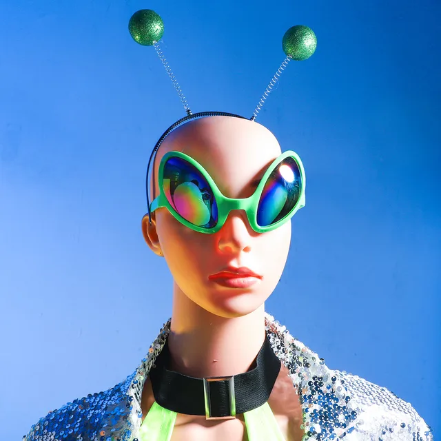 Diadema de Alien para niños, gafas de sol con antena, diadema Martiana,  disfraz con purpurina, Boppers, conjunto de Cosplay de Halloween, diademas  gruesas - AliExpress