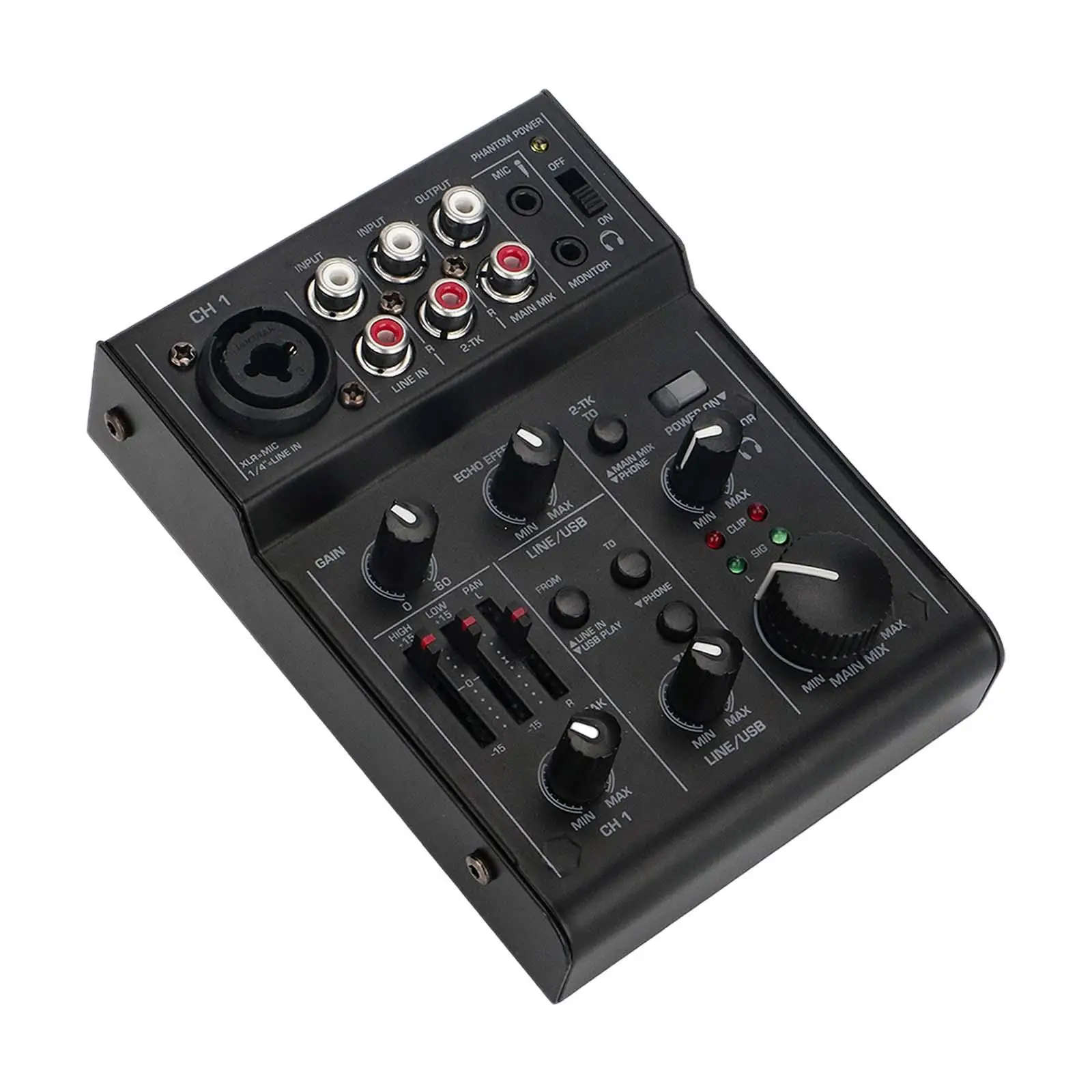 Digital Mixer Universal Interfaces Easy Connection Portable Audio Sound Mixer for Microphone Mobile Phone Laptop Active Speaker