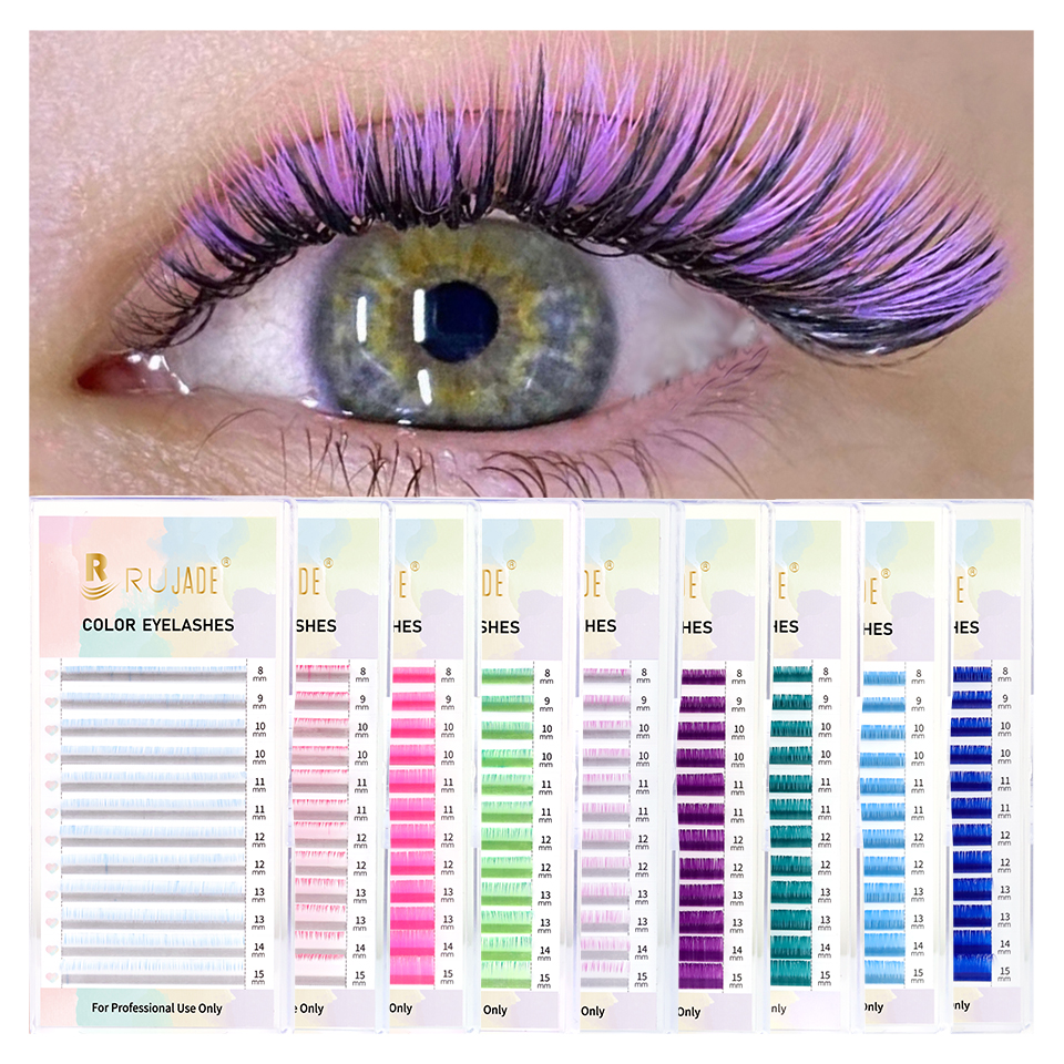 Best of Ombre Colored Eyelash Extension Classic Red Green Brown Blue Purple Lash Individual Colorful Lashes UV Neon Lash Extension Cilio Reviews & Tips