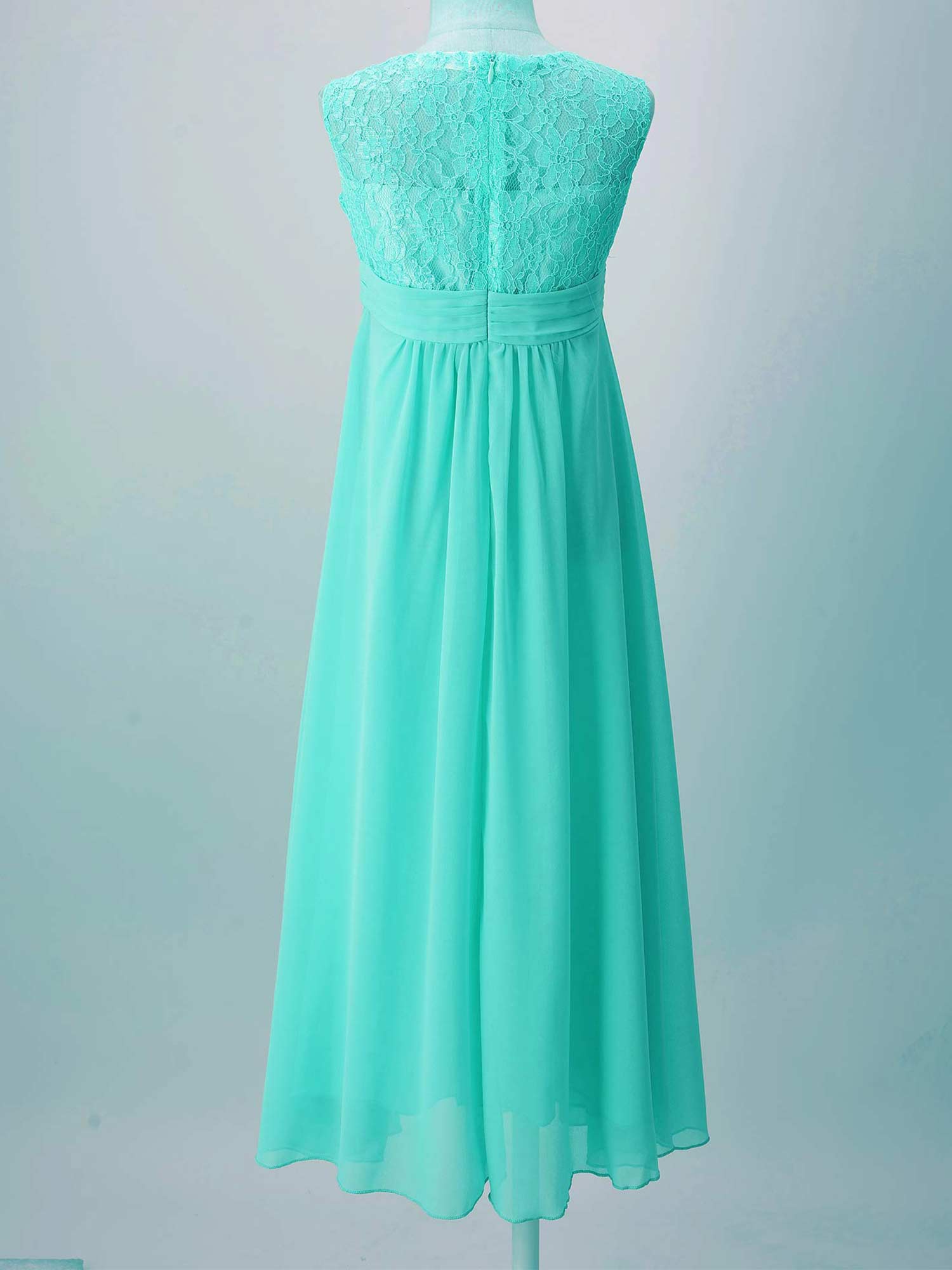 4-16Yrs Mädchen Ärmellosen Chiffon Spitze Party Kleider Blume Mädchen Kleid Pageant Hochzeit Brautjungfer Geburtstag Prinzessin Maxi Kleid – Detail 20
