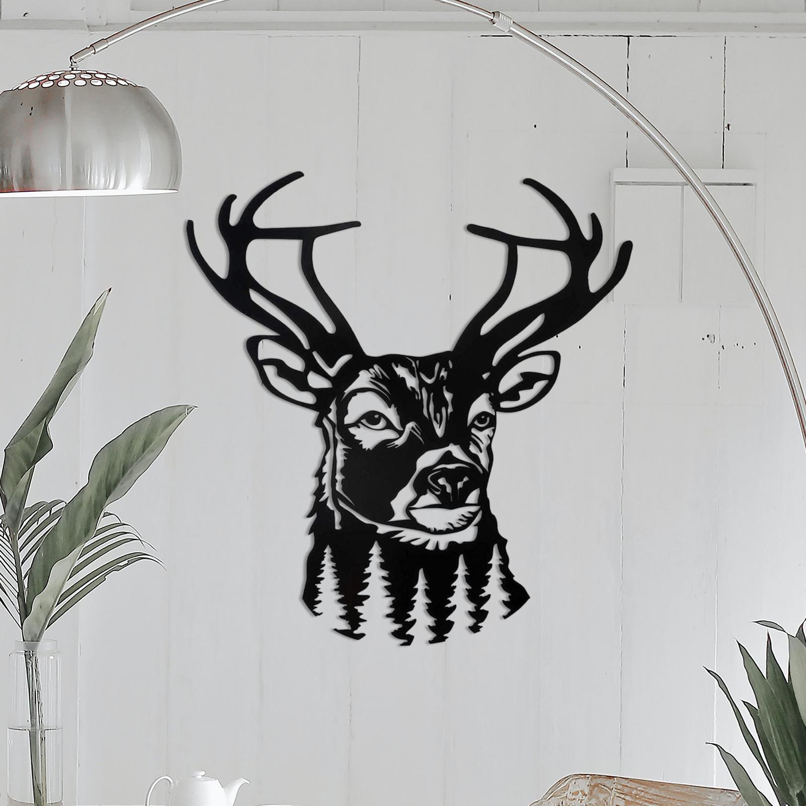 Country Deer Stag Head Statue Wall Mount Handmade for Bar Display Decorative
