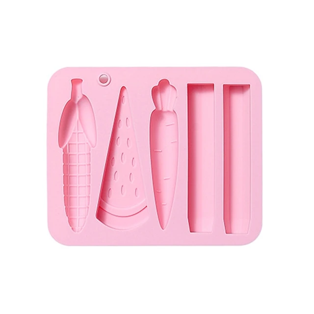 Crayon Molds Silicone Oven Safe Vegetable Fruit Shape 3D Silicone Crayon  Molds Reusable for DIY Making, Blue and Pink - AliExpress