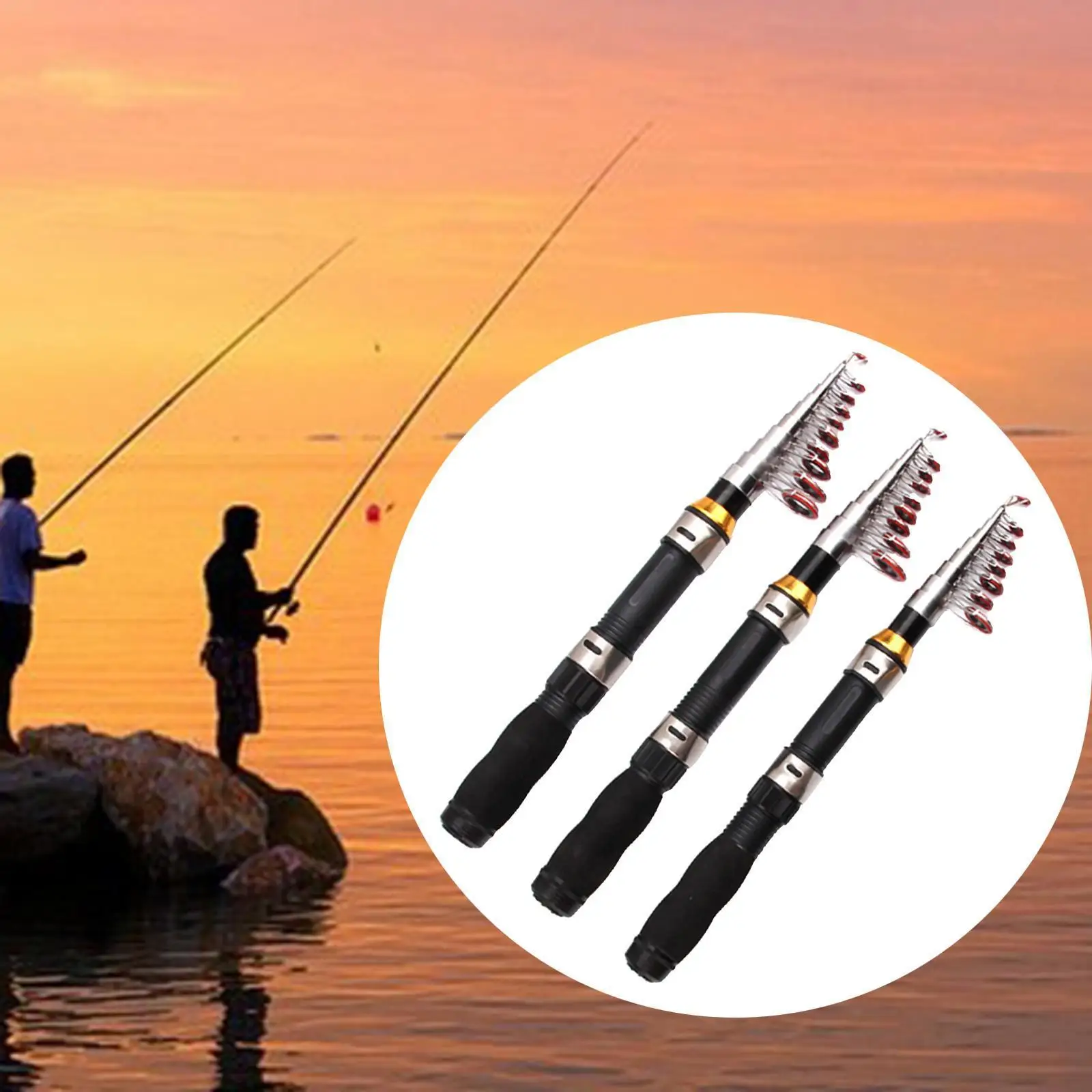 FRP Telescopic Fishing Rod Ultralight Travel Pole Saltwater Freshwater