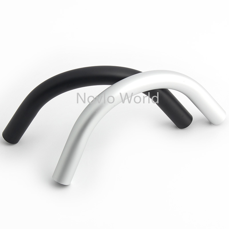 4-10pcs 14.5x6.5cm 2022 New Black And Chrome New Hot Sale Alloy Aluminum Curved Tube Handle For Bag Accessories – Detail 5