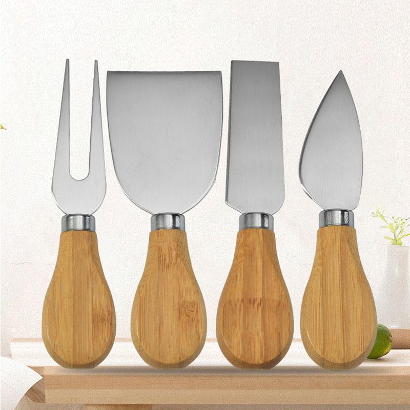 Description Picture 5 of item1Pcs Steel Stainless Cheese Knives with Bamboo Wood Handle Cheese Slicer Cheese Cutter Kitchen Baking Tool