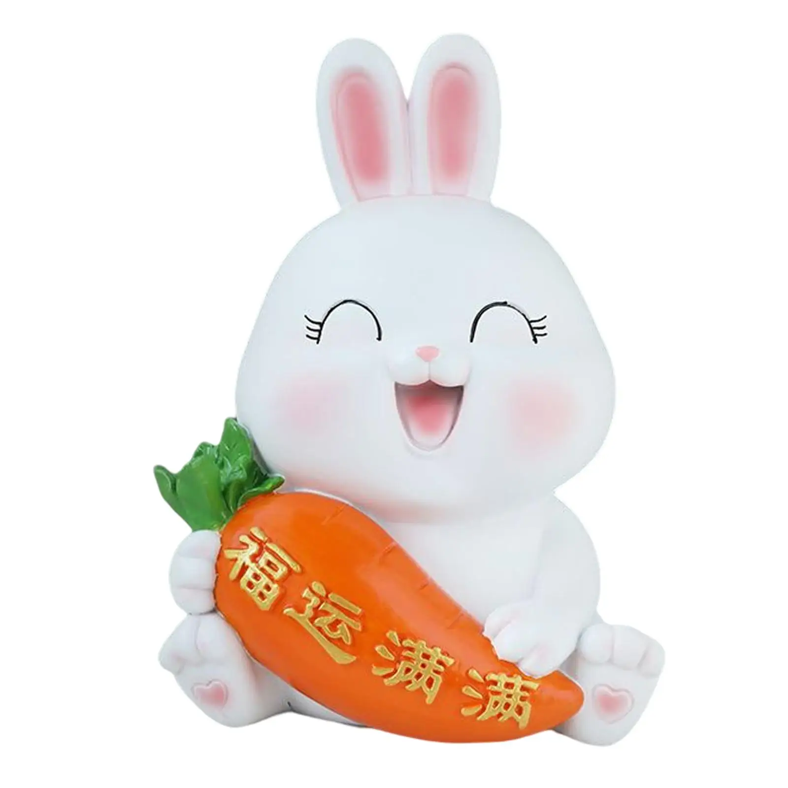 Creative Rabbit Piggy Bank Statue Chinese Style Big Accessories Collectible Resin Sculpture for Office