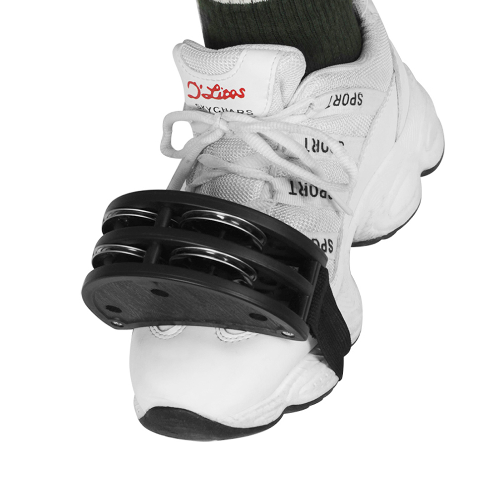 Description Picture 2 of itemOrff Black Elliptical Cajon Box Drum Foot Tambourine Drum Companion Hand Foot Jingle Tambourine Percussion Music Instrument