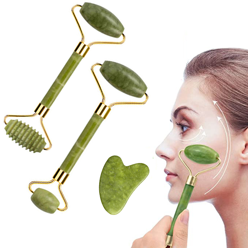 Best of Natural Jade Roller Face Lift Up Roller Gua Sha Board Gouache Stone Scraper Facial Massage Anti-Wrinkle Beauty Tools Wholesale Reviews & Tips