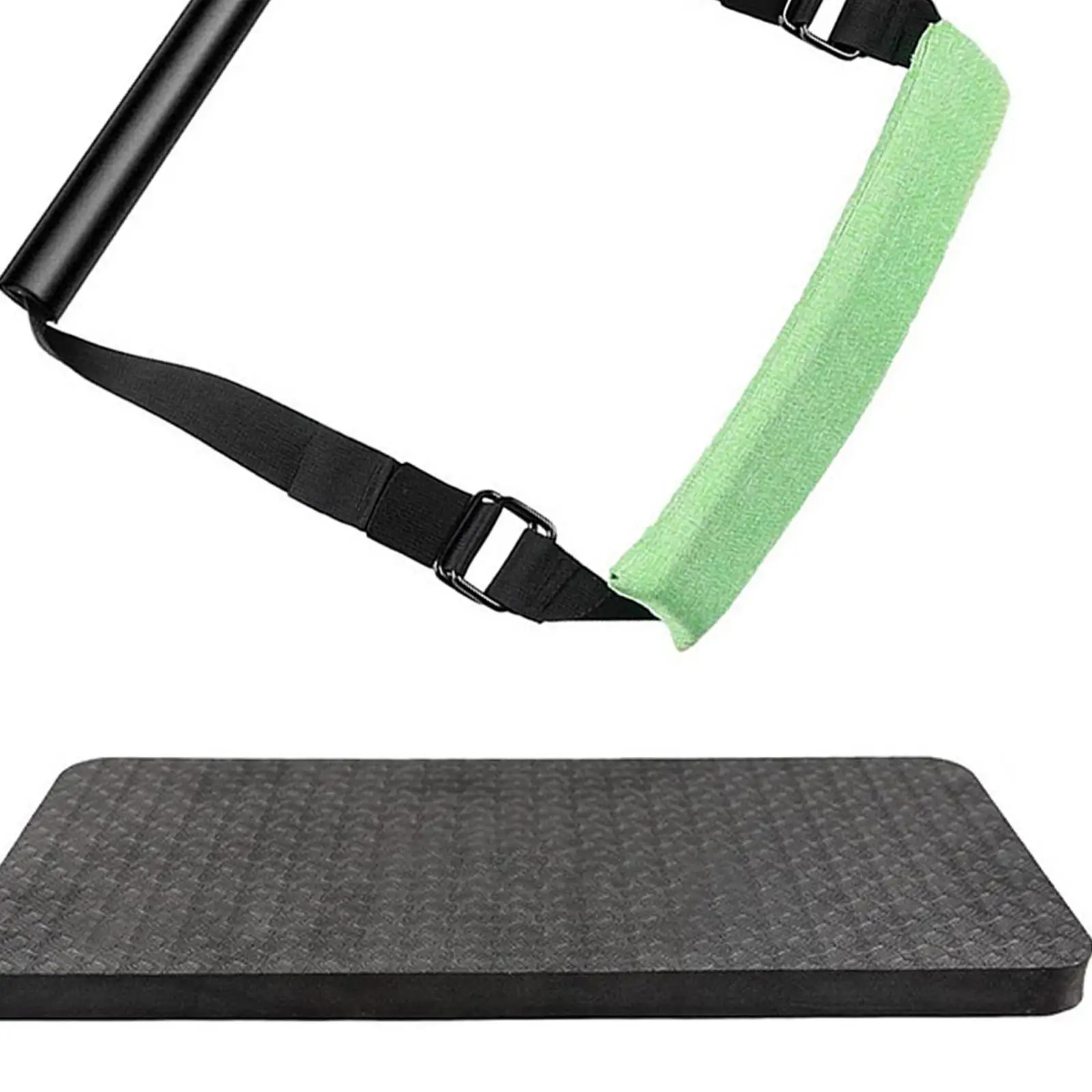 Hamstring Curl Strap for Door Anchor Abdominal Crunches Equipment with Kneeling Pad Padded Ankle Bar for Unisex Adults Home Gym