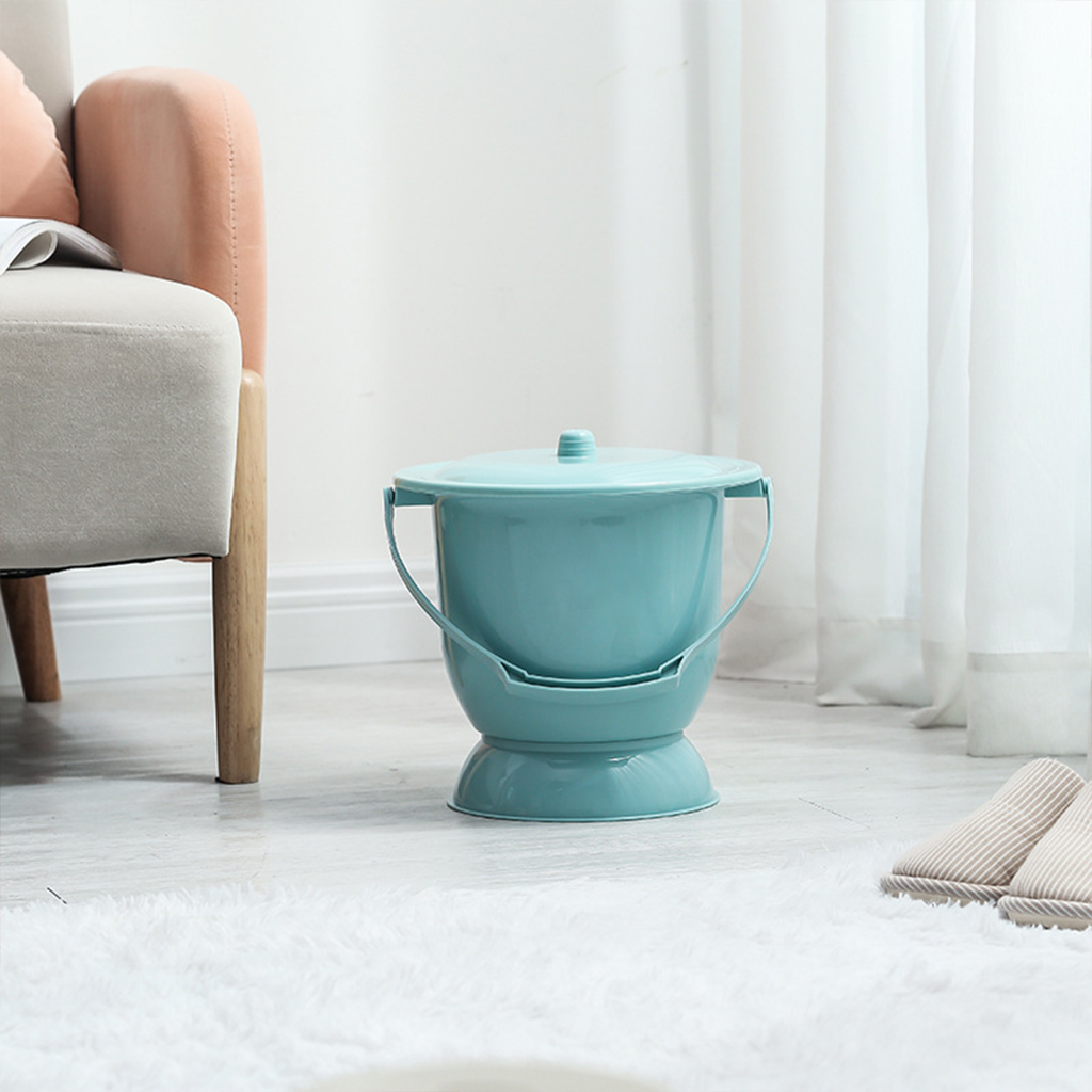 Handheld Spittoon with Lid Household Splash-Proof Urine Pot Mini Toilets for Bedroom Child Elder Children Adults Pregnant Women
