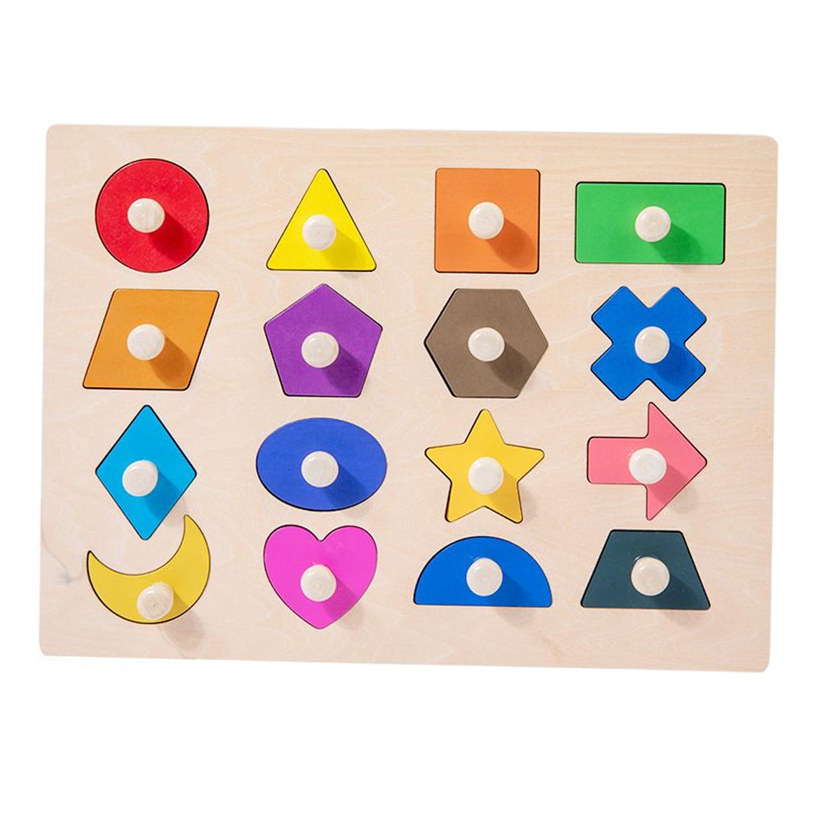 Wooden Sorting Stacking Blocks Shape Color Recognition Geometric Stacker Game Learning Shape Matching puzzles for Preschool