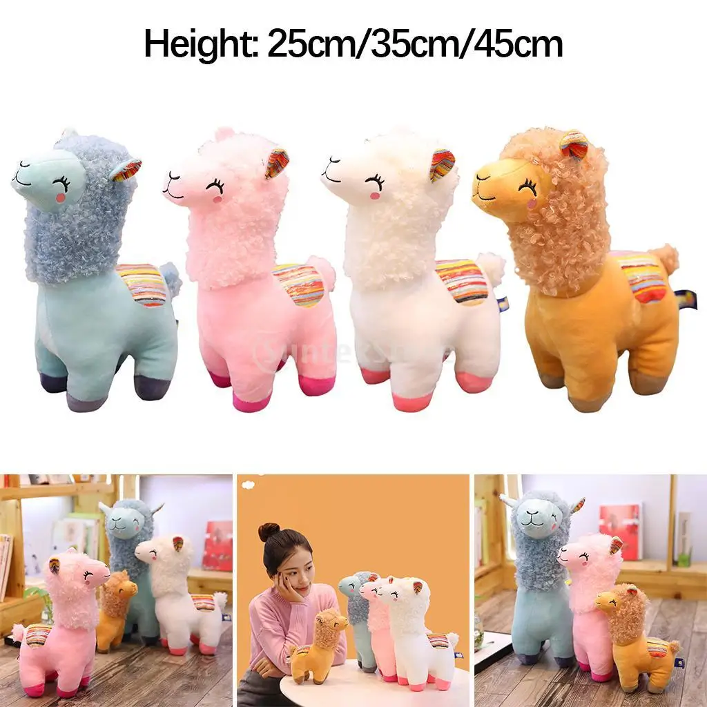 Pack of 2 Alpaca Plush Toy Bedding Bedroom Decoration New Years Gift
