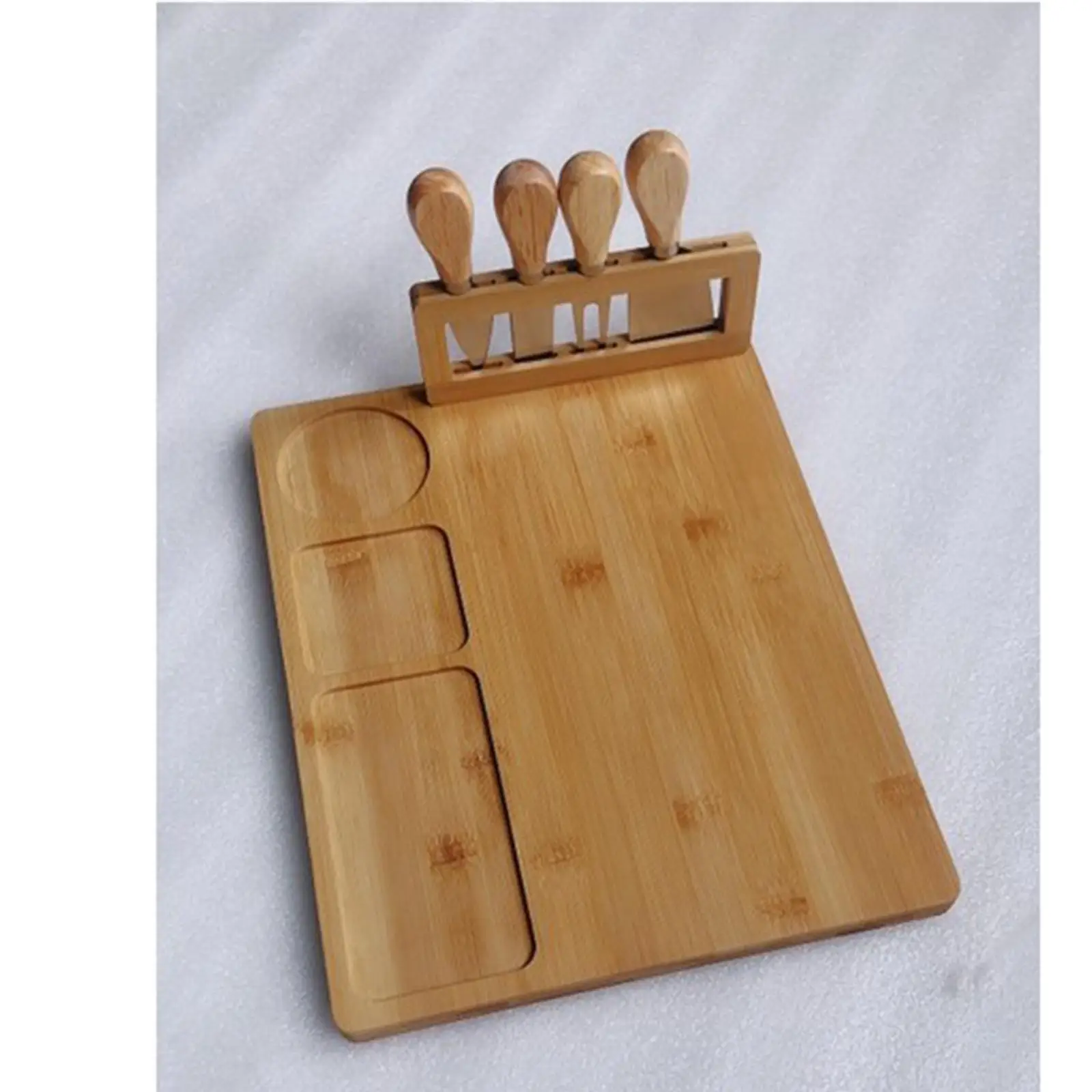 Wooden Platter Bamboo Cheese Board Set  with Cutter Serving Meat Board for Housewarming Anniversary Birthday Christmas Kitchen