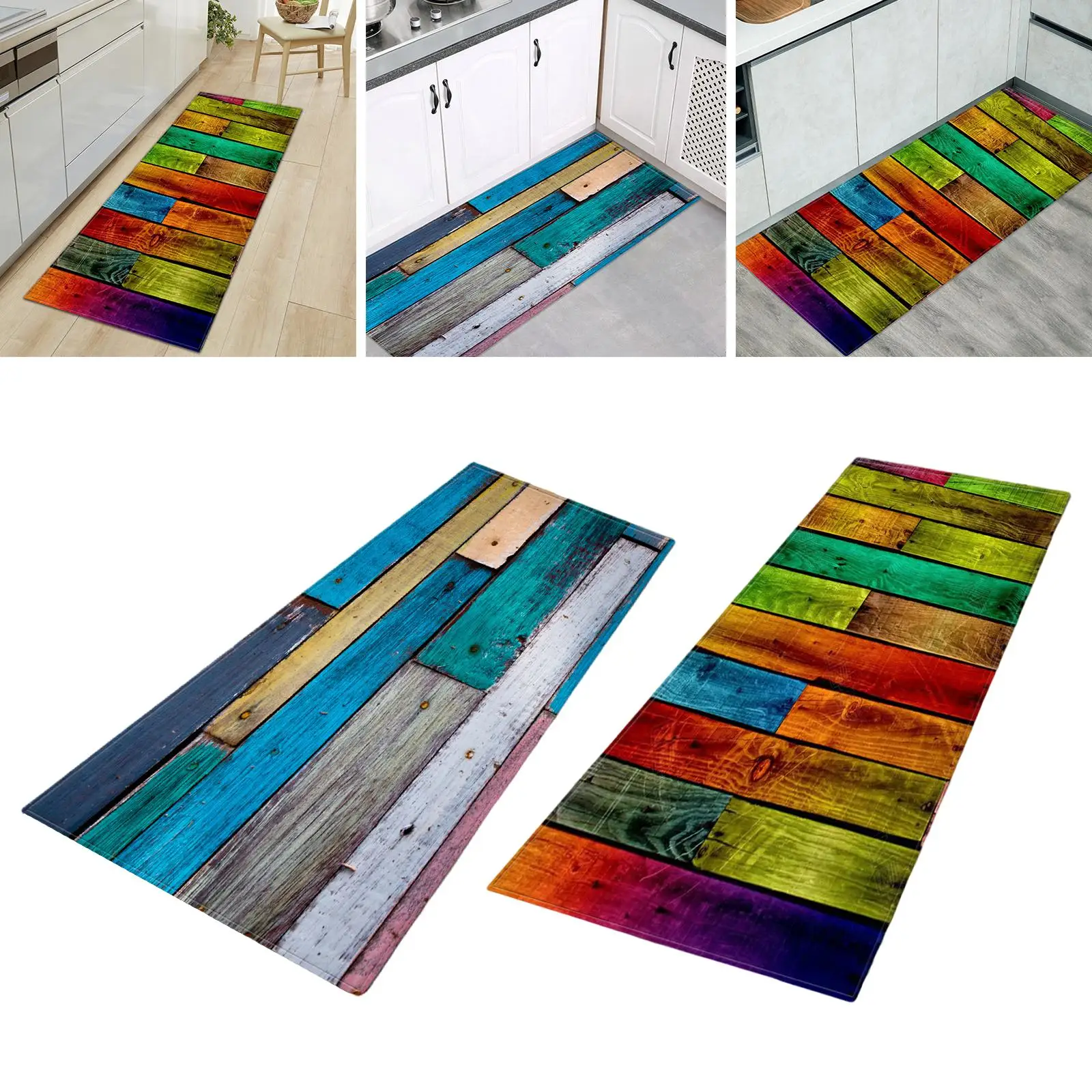Rustic Area Rug Rectangle 23.62x70.87inch Accent Area Runner Anti Skid Polyester Fiber for Hotel Entryway Dorm Machine Washable