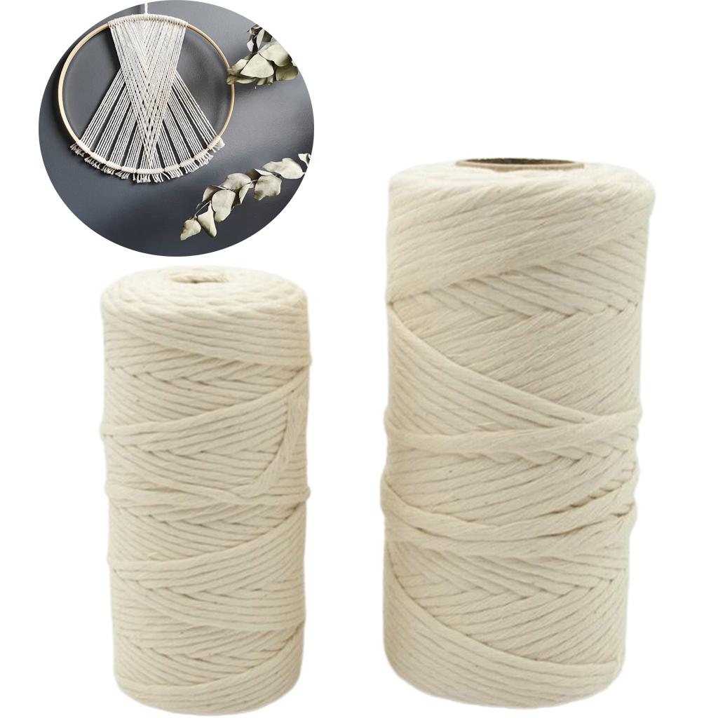  Natural Beige Cotton Twisted Cord Rope Artisan Macrame String DIY Crafts