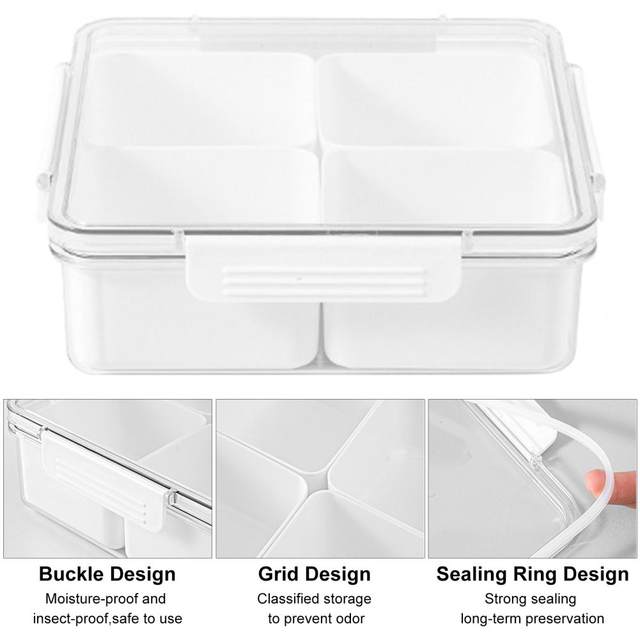  Uiifan 2 Pcs Plastic Divided Serving Tray with Lids, Square and  Round Party Appetizer Tray Container with Compartments, Food Storage  Containers for Fruit Vegetable Snack Candies : Home & Kitchen