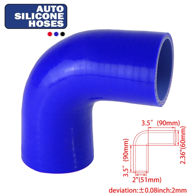 90 Degree Silicone Reducing Step Down Elbow - Silicone Hose UK