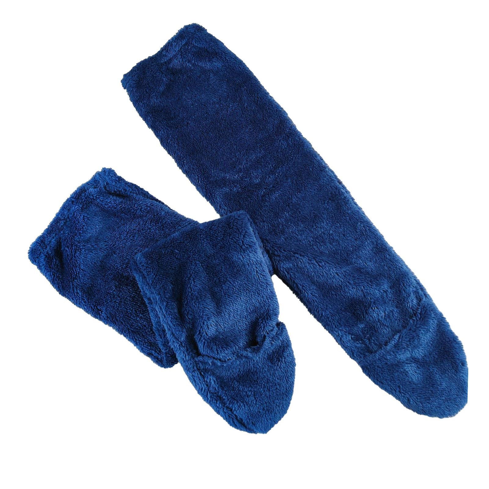 Knee High Fuzzy Socks Plush Slipper Stockings Long Leg Warmers Winter Home Sleeping Socks