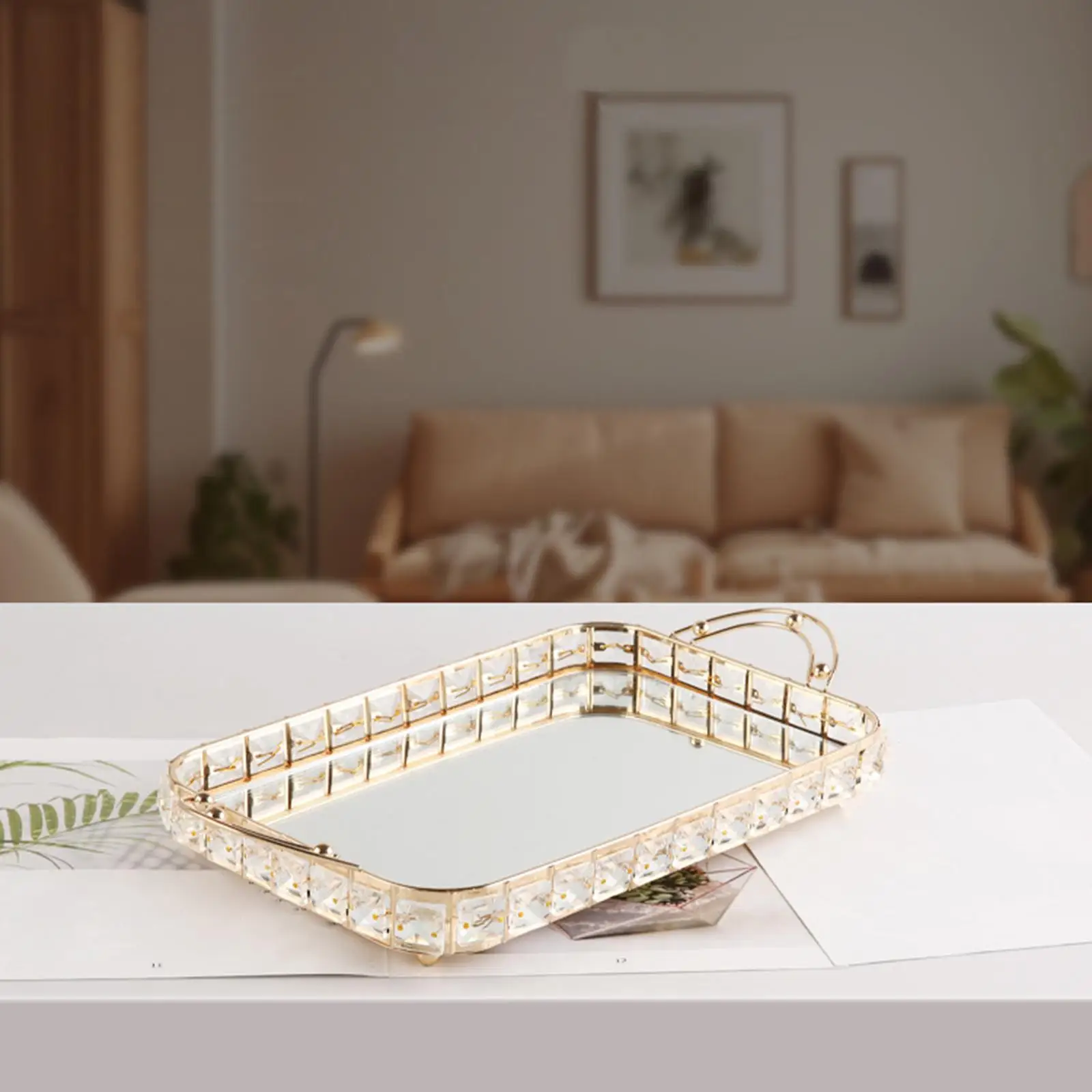 Beautiful Teas Tray Rectangle Nordic Style Decorative Trays for Dinner Desktop P