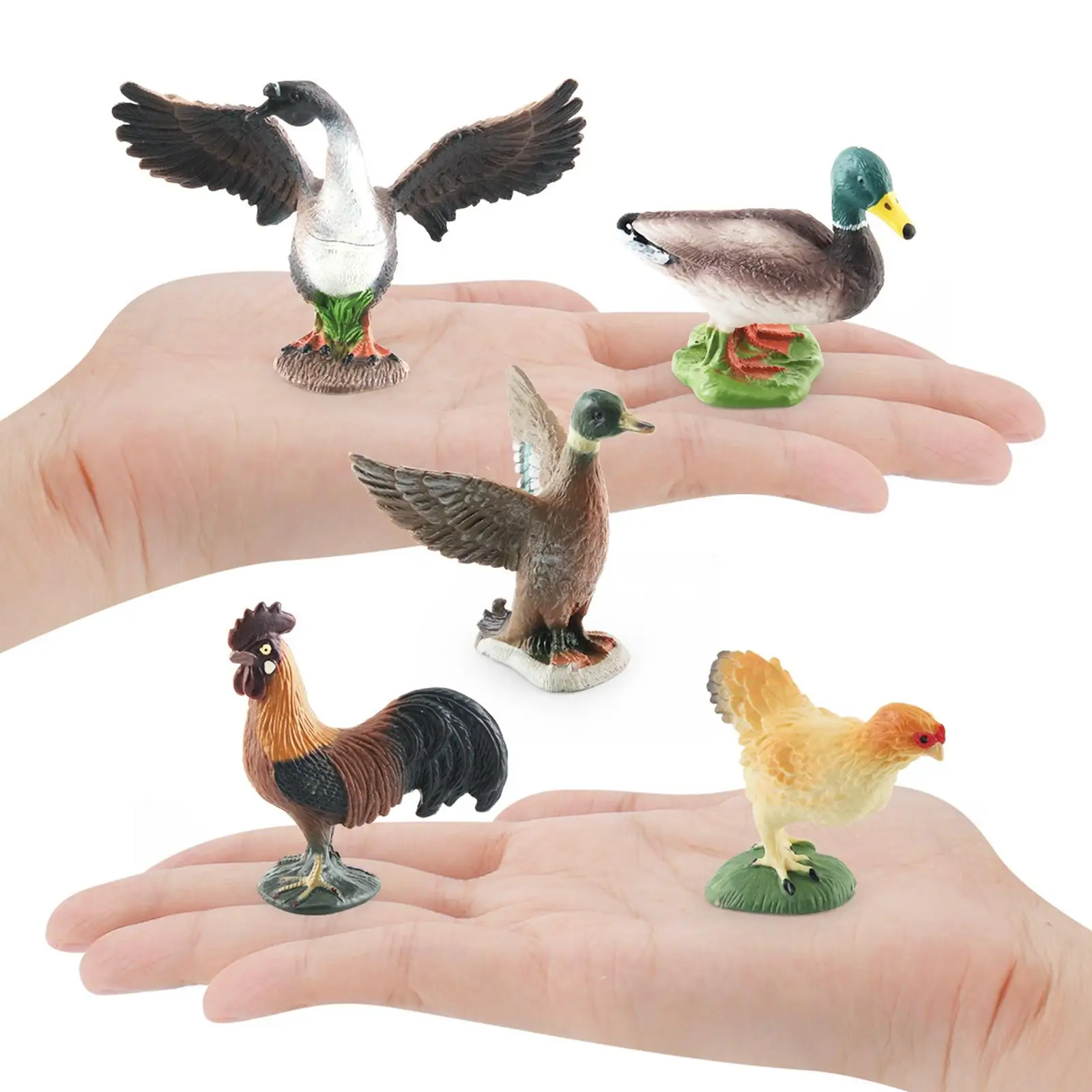 5Pcs Miniature Farm Animals Model Collectible Educational Toy Gifts Simulation