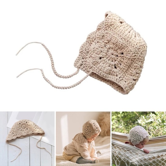 Bonnet Bébé Tricoté 2 Pièces - Doux Et Confortable Pour Nouveau-nés Et Enfants En Bas âge - Unisexe Blanc Et Beige