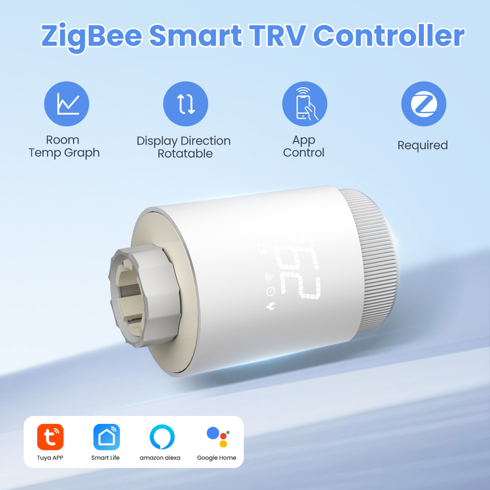 Sc9bc2cf8d52b4864b9557b1143b15a06A ZigBee Smart Thermostat Radiator Actuator Tuya Programmable Heating Thermostat Temperature Controller For Alexa Google Home
