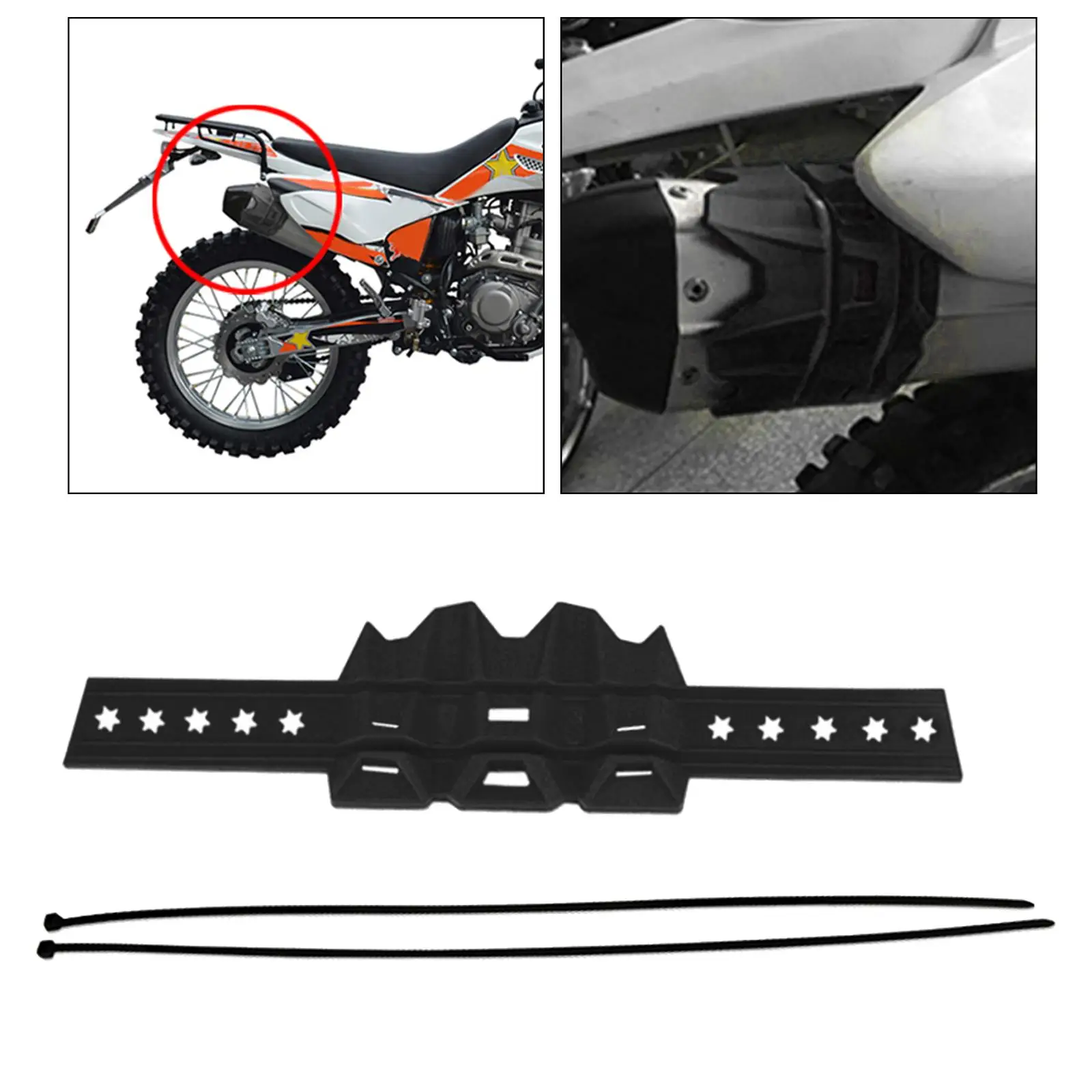 3X  Motorcycle Exhaust Muffler Protector Heat-resistant f/ Dirt Bike Black