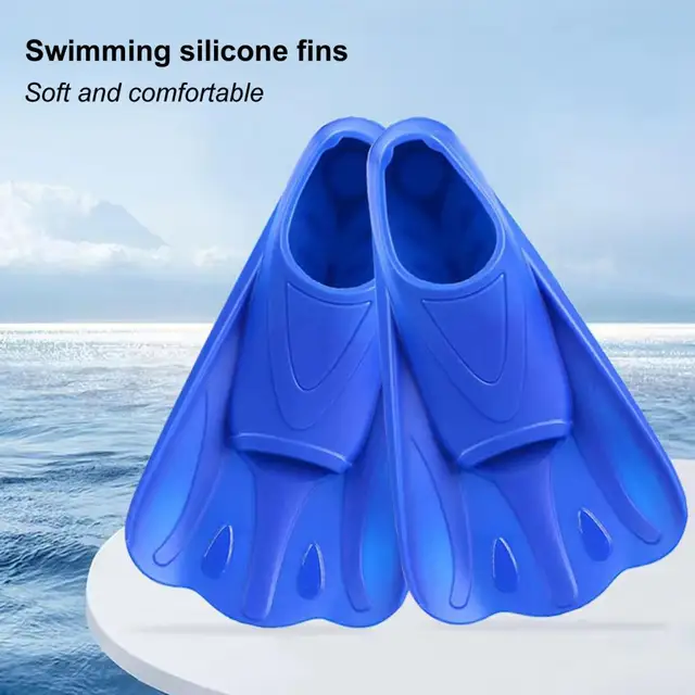 1 paire de palmes de natation Confortable Antidérapant Ergonomie  Entraînement auxiliaire professionnel Silicone Natation courte Entraînement  Palmes Sports nautiques