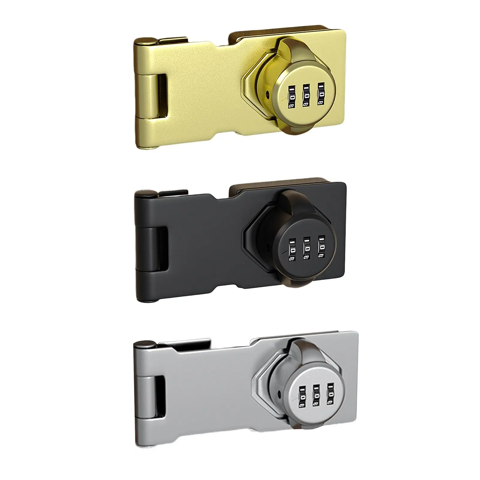 3 Digit Mechanical Password Door Lock Cabinet Password Lock Rotary Hasp Lock Sliding Door Lock for Barn Door Outdoor Small Doors