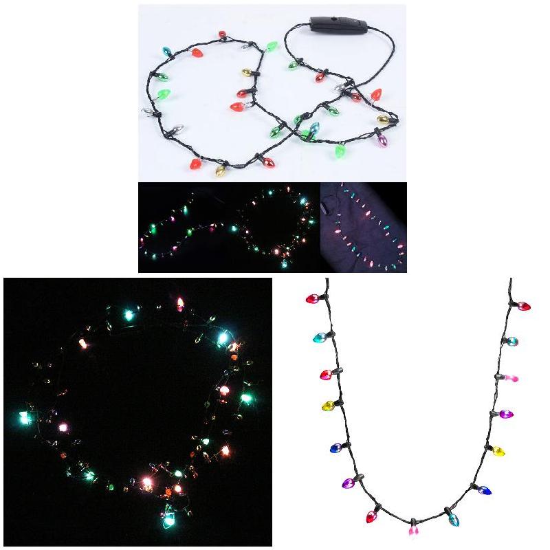 Weihnachts -LED -Leuchten Halskette mit 8 Lichtern Lampen -Glühbirnen -Blitzschnur Leuchten Leuchten Lichtschnur Halskette Festival Dekoration – Detail 1