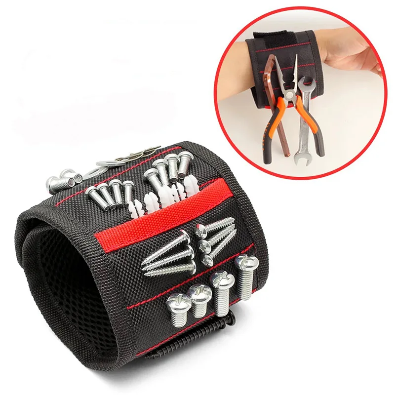 plumbers tool bag Magnetic Wrist Support Band with Strong Magnets for Holding Screws Nail Bracelet Belt Support Chuck Sports Magnetic Tool Bag cheap tool chest