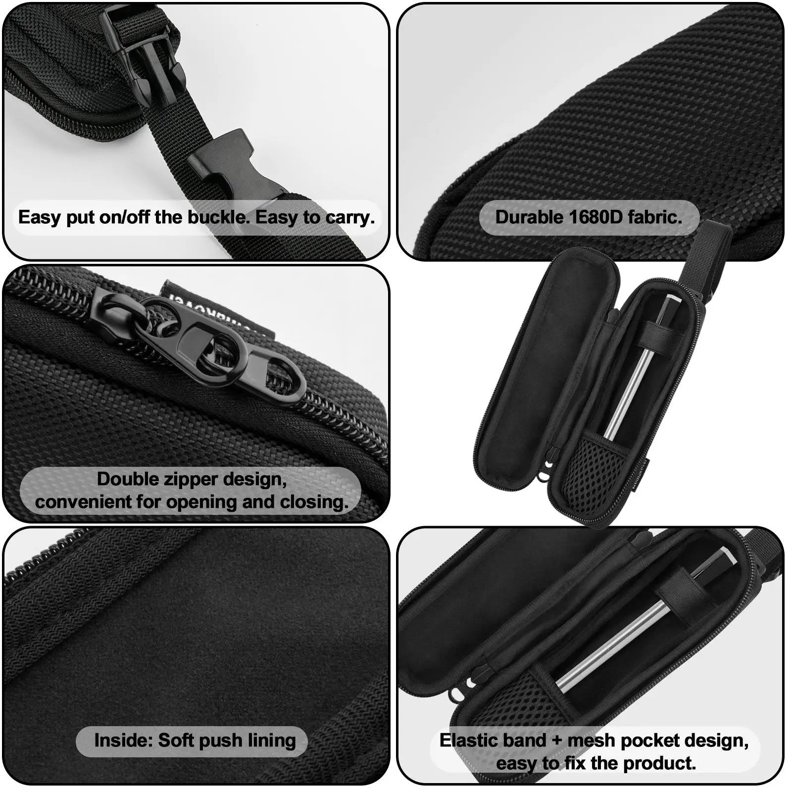 Smart Carrying Case Hanging Strap Soft Lining Universal Mesh Pocket Shockproof Oxford Cloth Travel Storage Bag