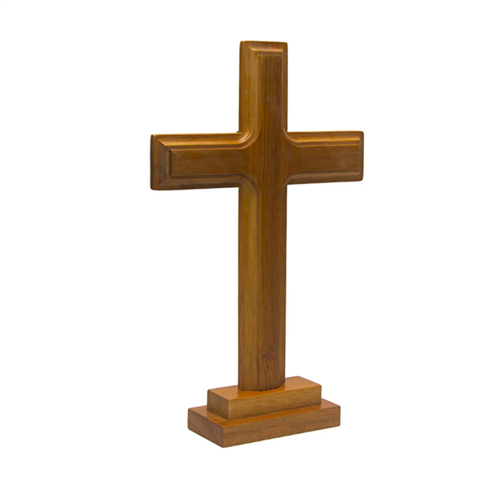 Wood Standing TableSided Display Crucifix Home Altar Shrine