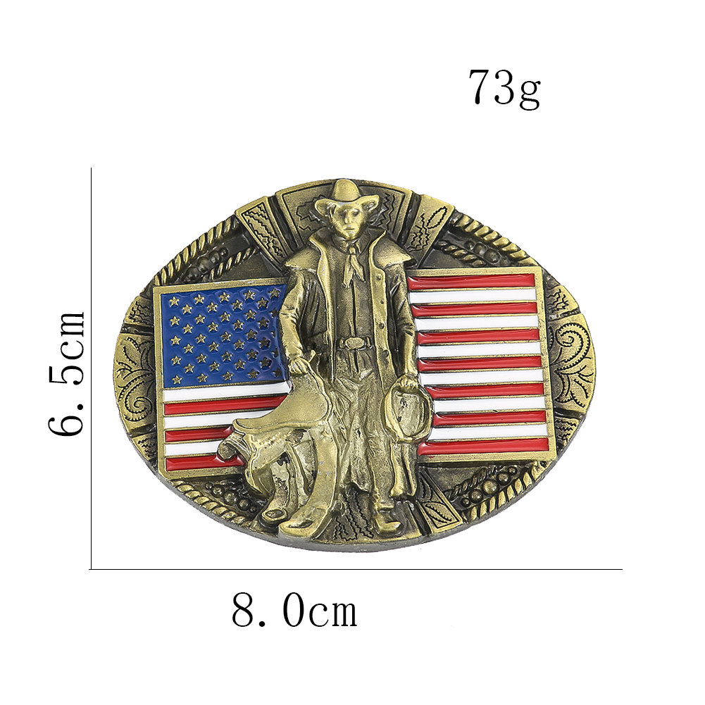 1PC Zink-legierung Amerikanische Flagge Gürtel Schnalle Western Cowboy Retro Casual Gürtel Schnalle Ring Kleidung Dekorative Zubehör Handwerk – Detail 1