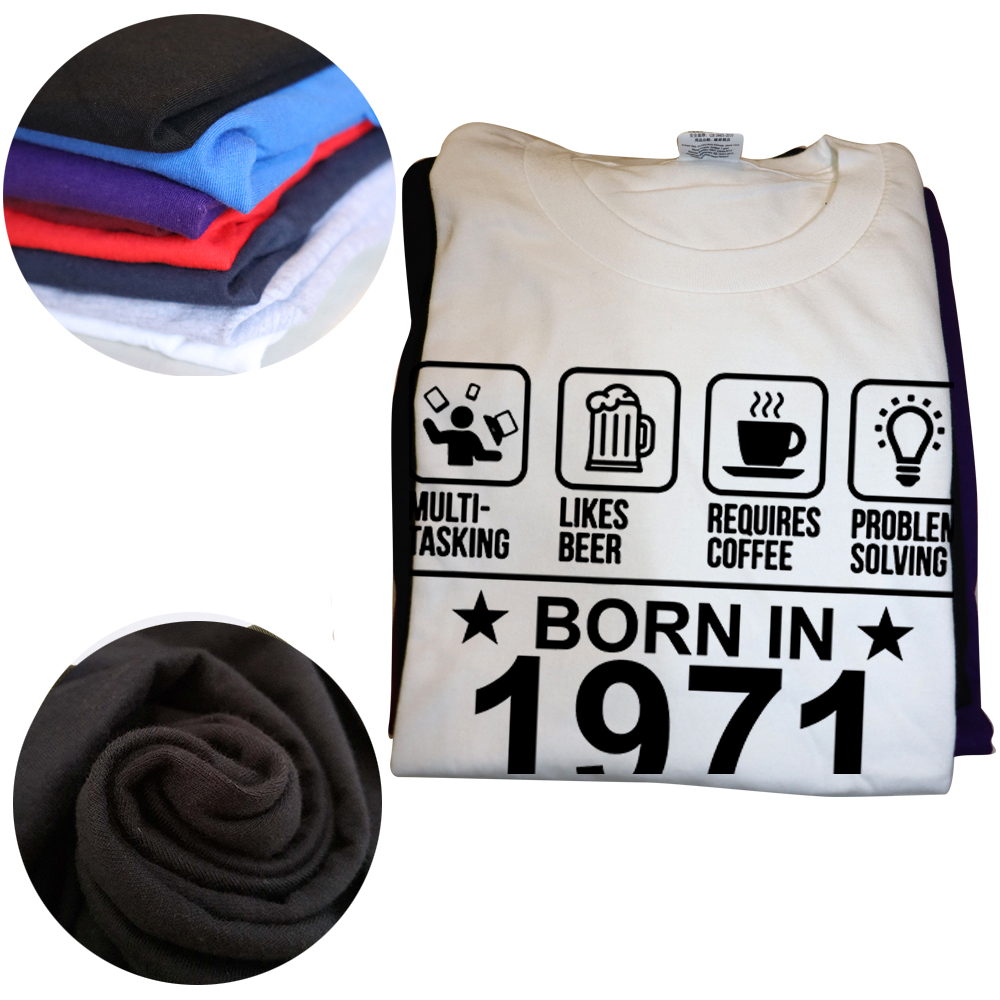 1971 Geburtstag Party Feier Männer Grafik T Shirts Casual Tees Rundhals T-Shirt Baumwolle Euro Größe Harajuku Männer Kleidung – Detail 4